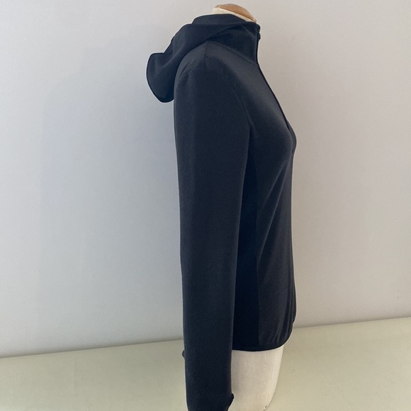 Tommy Hilfiger long sleeve black fleece hoodie with zippered front. Extra Small. - Picture 3 of 15